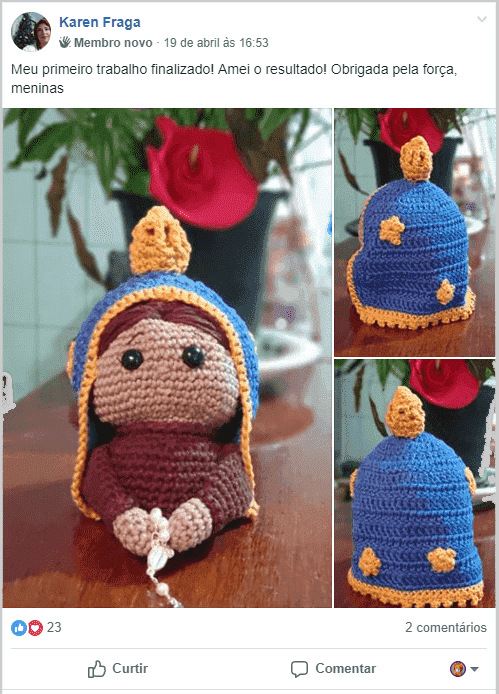 amigorumi de nossa senhora aparecida
